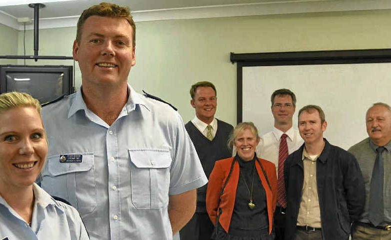Constable Wendy Tamblyn and Senior Sergeant Stewart Day met with principals Jason Callcott from West SS, Christine Dolley from Central SS, Terrence McCorkell from Christian College, Paul O’Mara from Glennie Heights and Warren Elder from East SS, for the Adopt-a-cop conference. Constable Wendy Tamblyn and Senior Sergeant Stewart Day met with principals Jason Callcott from West SS, Christine Dolley from Central SS, Terrence McCorkell from Christian College, Paul O’Mara from Glennie Heights and Warren Elder from East SS, for the Adopt-a-cop conference.